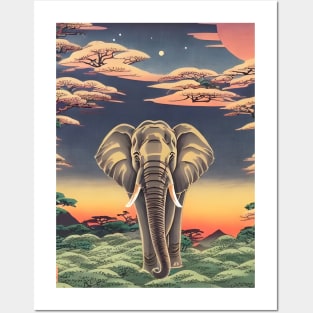 Vintage Elephant Lover in the Wildlife Jungle Posters and Art